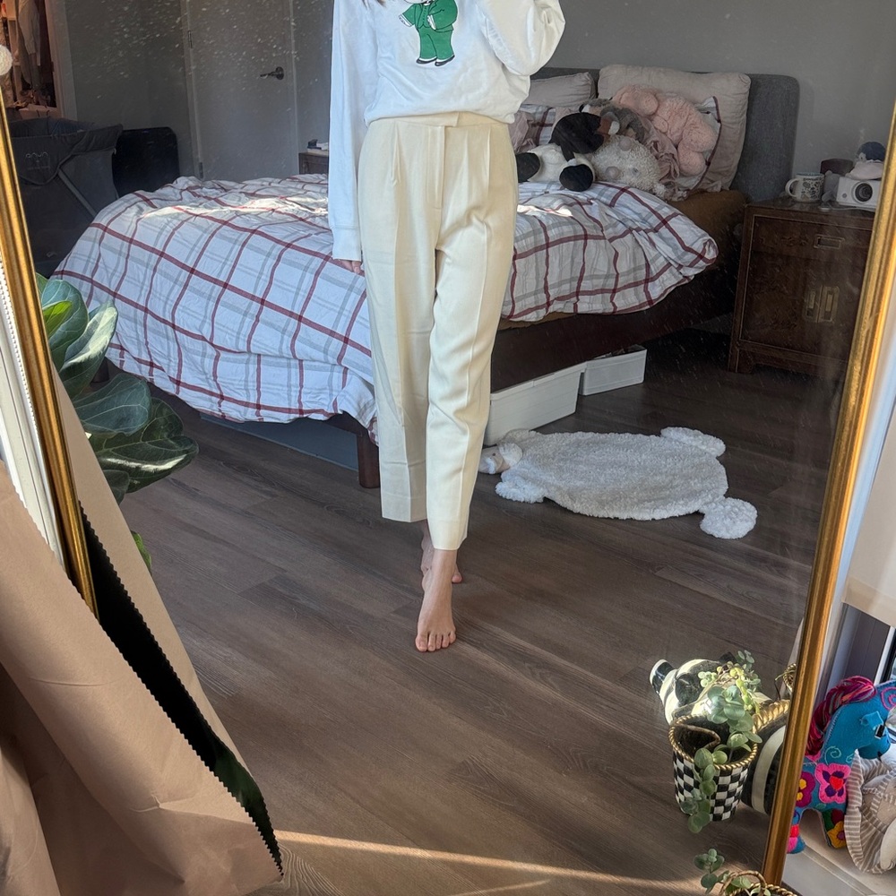 Vintage white ralph lauren collection wool tapered trousers